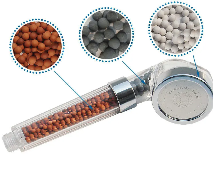 Mineral Stone Filtered Hand Held Shower Head Filtration System Help Reduces Hair Loss. Rainfall