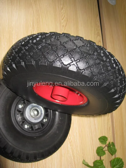 10 inche pu foam solid rubber wheel for Wheelbarrow wagon cart