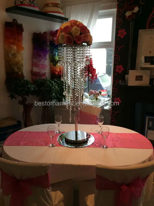 De La Mesa De Boda Candelabro De Cristal Central Soporte Buy