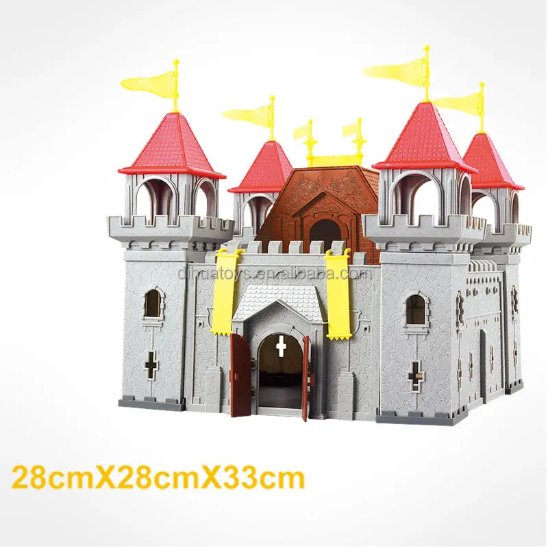 Educational Toy Indoor Play Diy Block Set,Castle With Plastic Soldier Mini Castle Toy For Kids