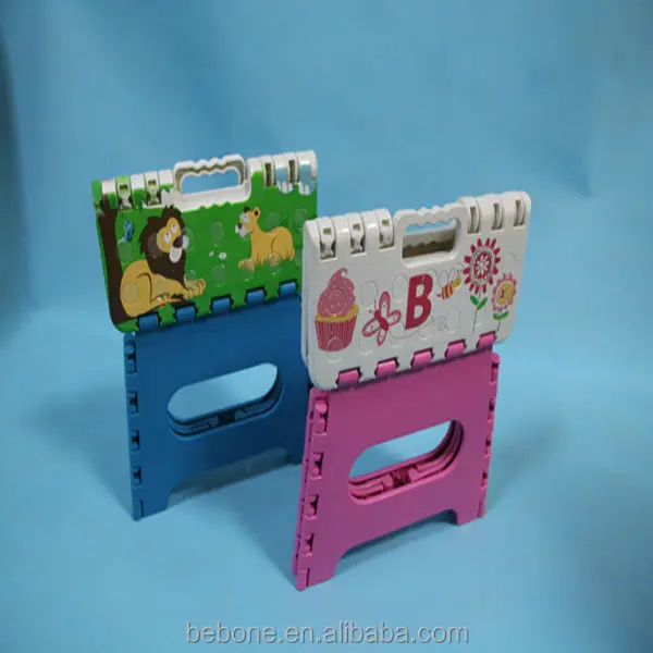 7.5 INCH colorful plastic folding step stool with water transfer printing