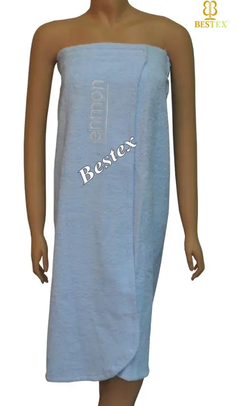 unisex spa cotton white terry velour bath wrap bath towel with