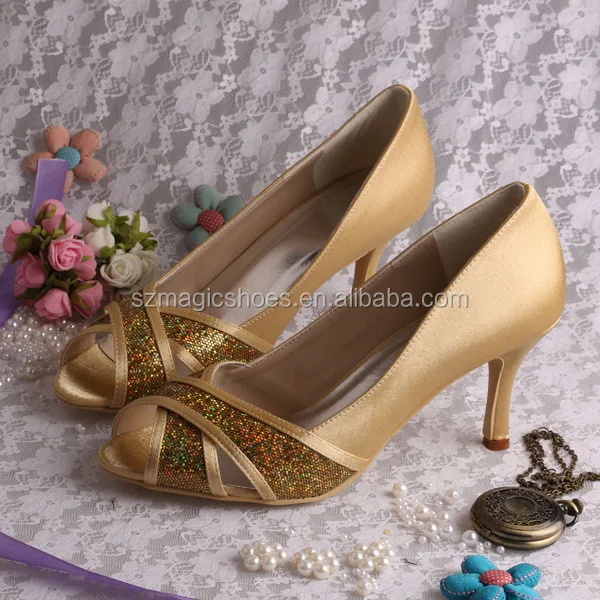 Gold Wedding Party Shoes Open Toe Buy Gold Wedding Shoes,Gold Party