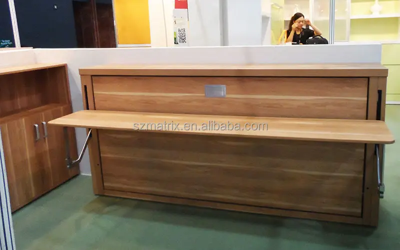 Schrankbett Mit Tisch Wohn Design Platzsparende Horizontale Wand Bett Mit Computer Tisch Pull Down