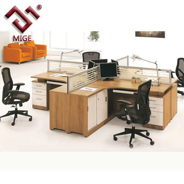 T Shaped Steel Legs Wooden Workstation In Office Desk View T Shaped Steel Legs Wooden Workstation In Office Desk