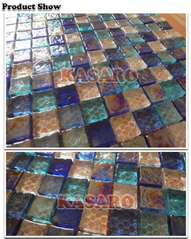 Colored Glass Tiles, Vitreous Glass Mosaic Tile, Textured Glass Mosaic (KSL8045)