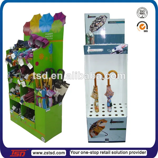 Custom Retail Store Pos Cardboard Umbrella Display Stand,Umbrella Pop