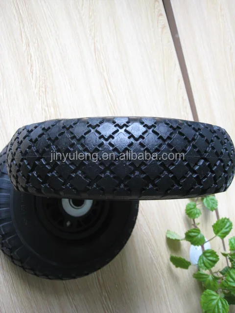 10 inche pu foam solid rubber wheel for Wheelbarrow wagon cart