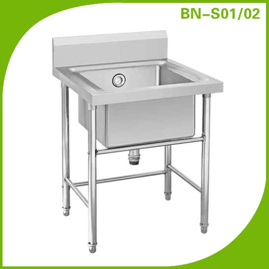 Commercial Stainless Steel Dish Washer Table With Single Bowl Bns01