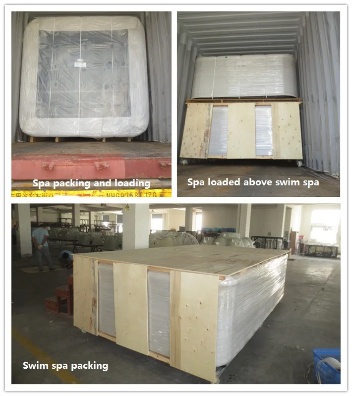 swim spa and spa packing and loading