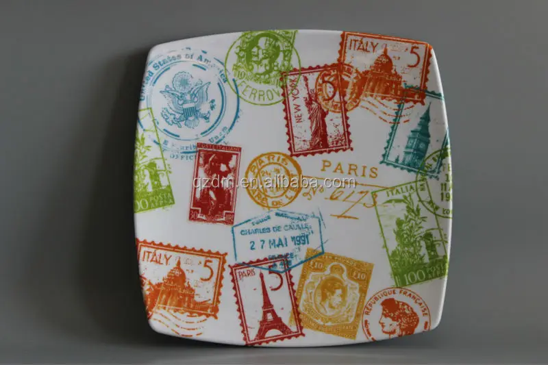 Colorful Melamine Square Plates,Square Dishes