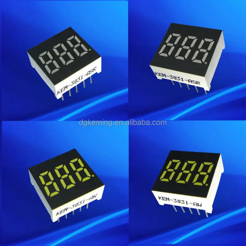 3011 three 3 triple digit numeric 7 segments thru- hole blue led display Taiwan
