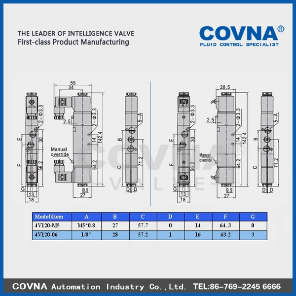 COVNA 4V100 Series 5/2way Solenoid Valve