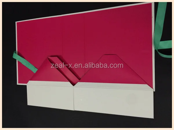 New! Top-design Paperboard Green Rose Red Logo Color Logo Inside Printing Boxes With Green Satin Ribbon