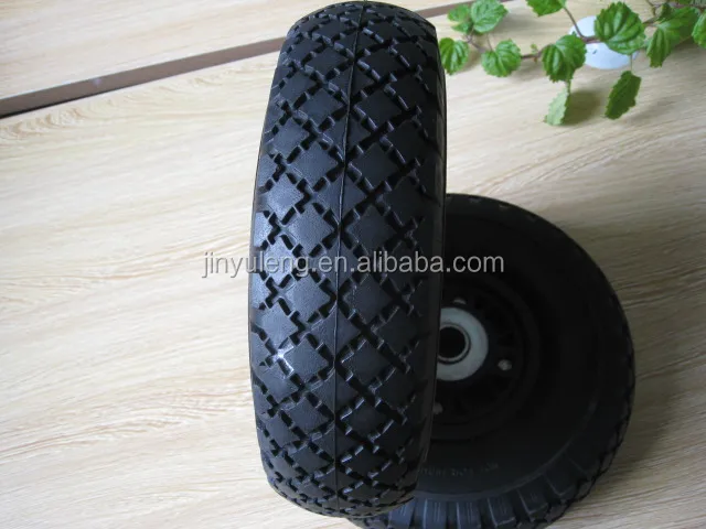 10 inches small 10*3.00-4 pu foam solid rubber wheel wheelbrrow trailer hand trolley hand truck tool cart wheels