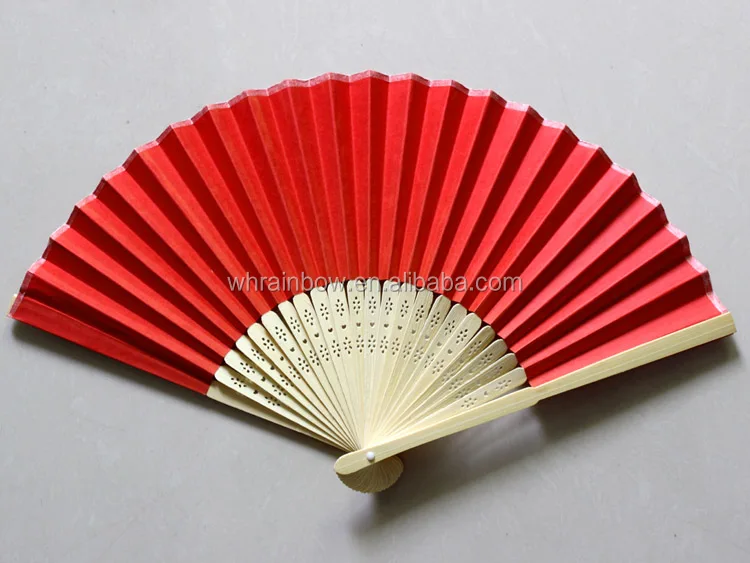plain color paper hand fan
