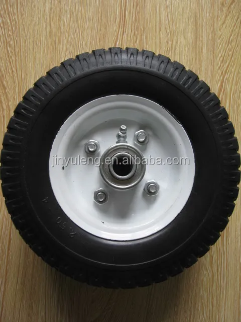 8inche 8x2.50-4 solid pu foam rubber wheel ,green wheel ,Material handling equipment parts