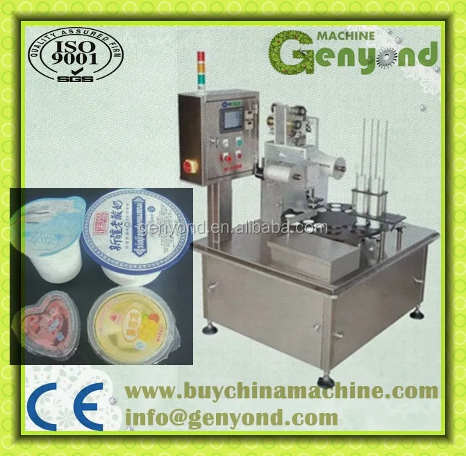Automatic Rotary Yogurt Cup Sealing Machine Yogurt Cup Filling And