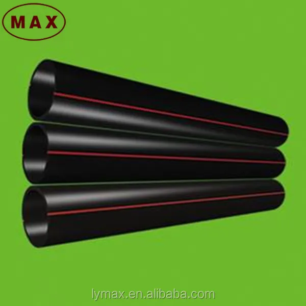 Iso4427 Pe100 Hdpe Black Pipe With Red Stripe For Mining Industry Buy