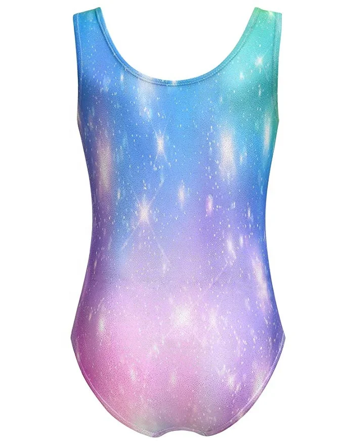 
Gymnastics Leotard for Girls Shiny Practice Dancewear Kids Athletic Bodysuit 