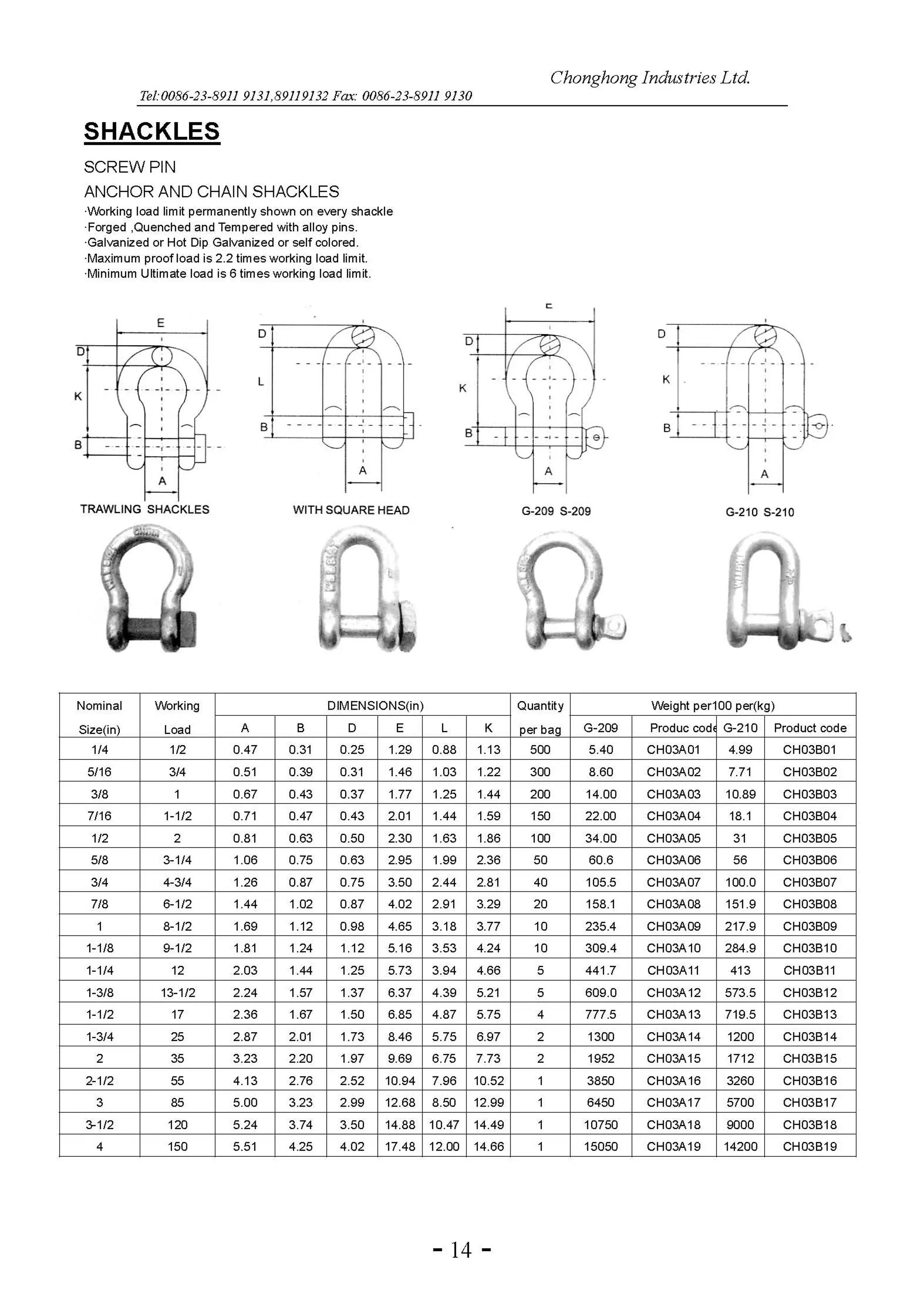 D Shackle With Screw Pin G210 Carbon Steel With Surface Of Hot Dipped ...