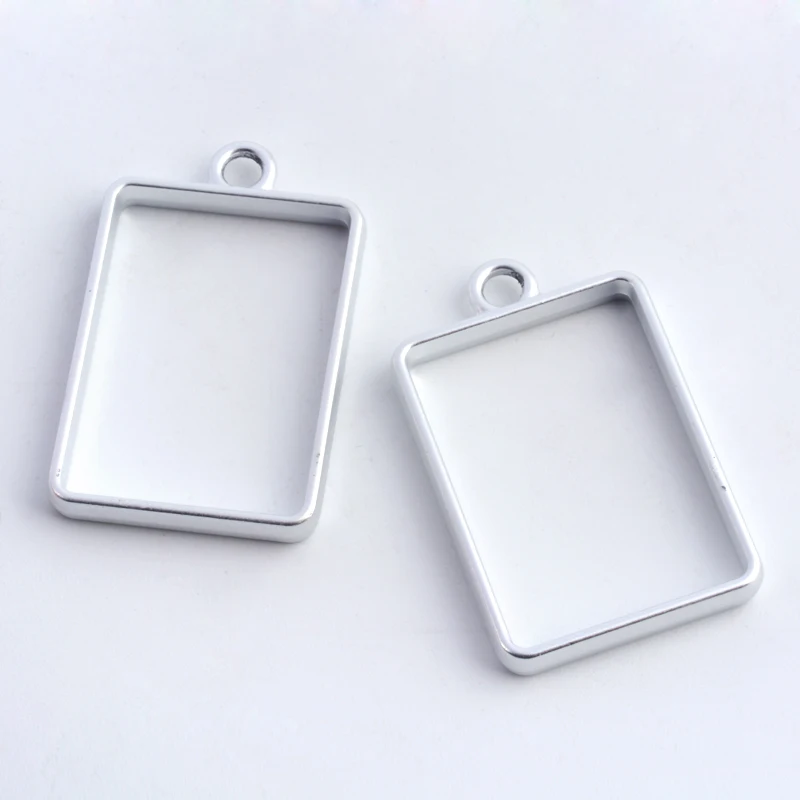 

Pandahall Matte Style Rack Plating Alloy Rectangle Open Back Bezel Pendant, Color