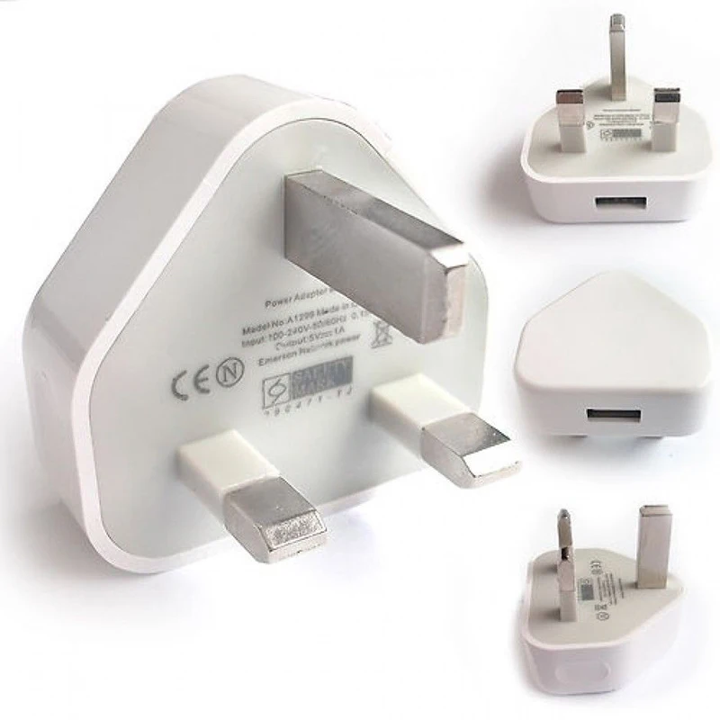 

True CE Certified UK 3Pin USB AC Mains Power Wall Charger Plug Adapter
