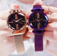 

2019 Ladies Gift Fashion Reloj Starry Sky Alloy Magnet Buckle Mesh Belt Watch Casual Quartz Shining Star Point Analog Watch YW02