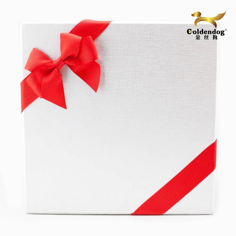 Hot Custom Red Handmade Gift Boxes Packing Ribbon Bow With Elastic Loop
