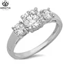 2018 Three stone rings cz anniversary wedding diamond engagement ring 14 white gold wedding rings