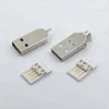 good quality 3pcs set white rubber with metal shell data entry AM stamping 3.0 usb c type male connector with pcb 30