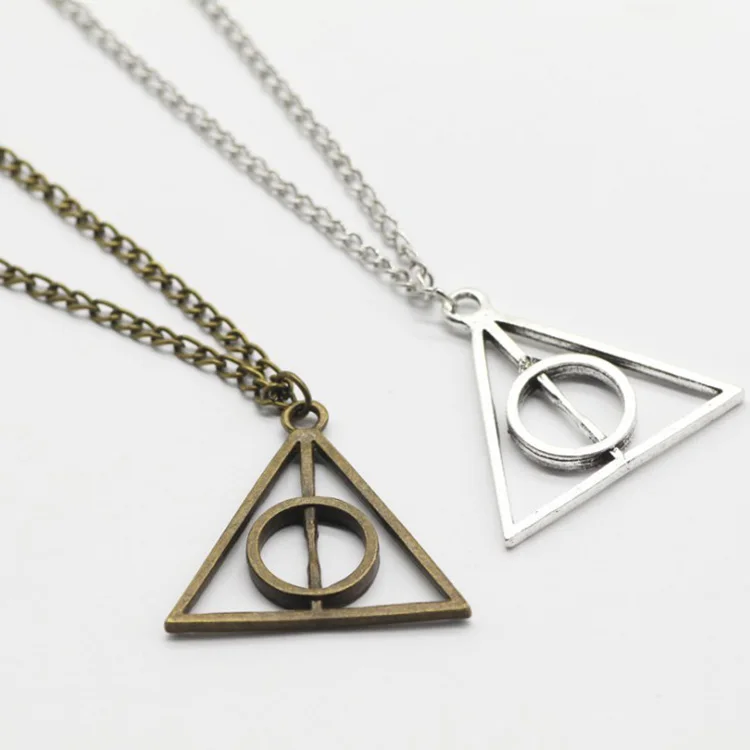 

European And American Deathly Hallows Triangle Pendant Retro Necklace