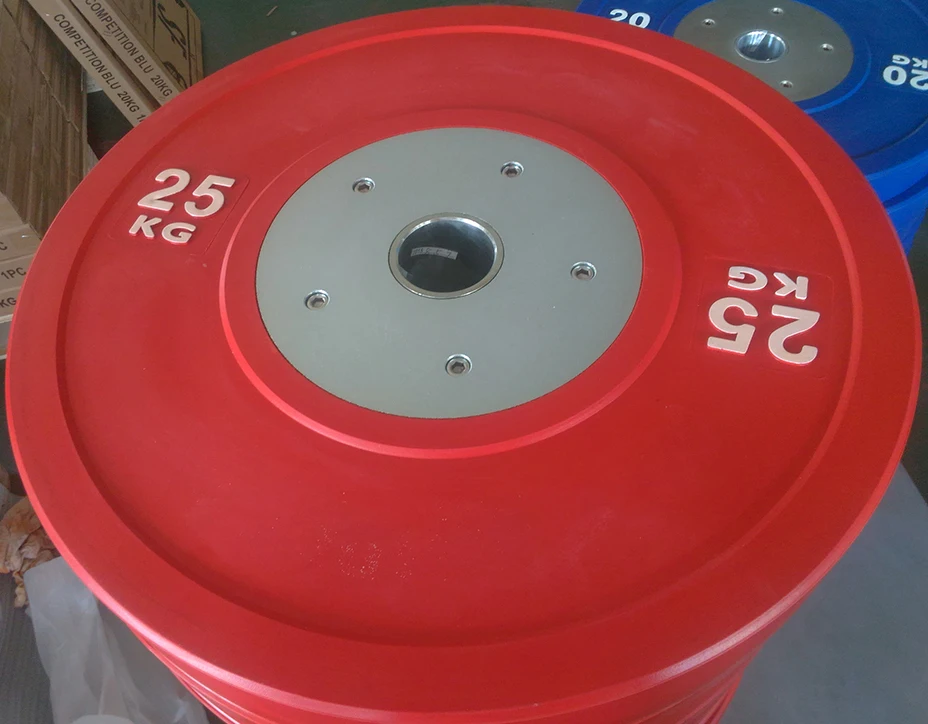 Discos De Peso Fraccional De Goma CFF - 2 Kg (par), Precisión +/-2g, Inserción Acero, Color Código