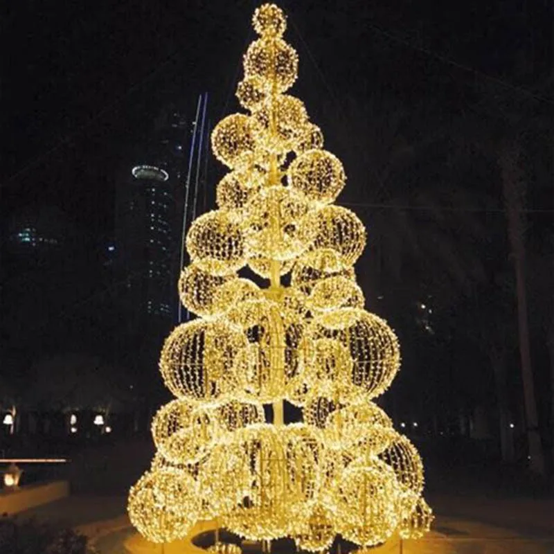 Led Christmas Lights Outdoor Hanging 3d Sphere Xmas Ball Christmas