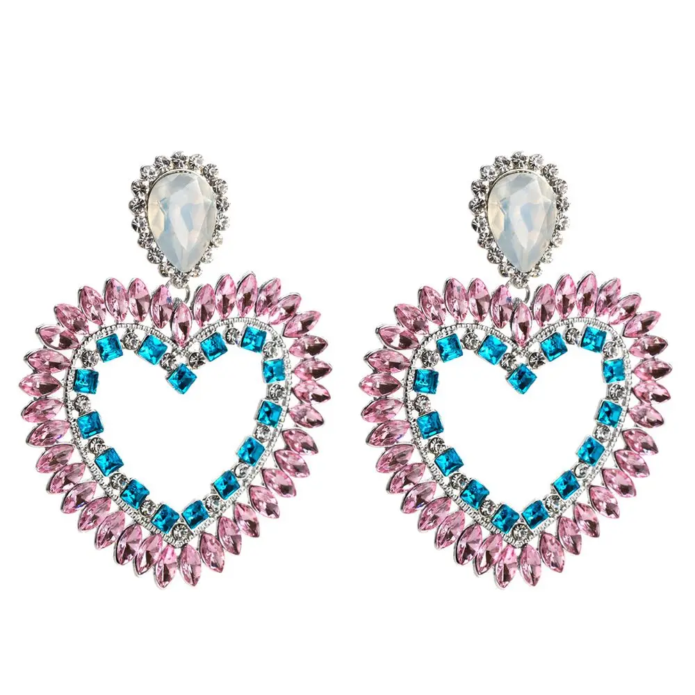 

2019 New Design High Quality Fashion Jewelry Women's Heart Crystal Earrings