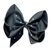 Black Ribbon Bow Unique Rhinestone Hair Bows
