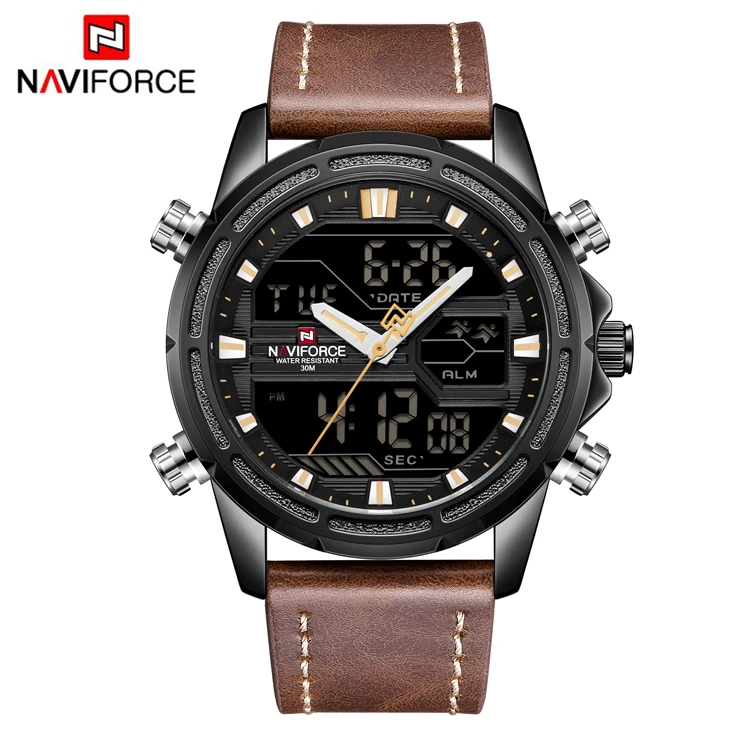 

NAVIFORCE 9138 Hot New Luxury Brand NAVIFORCE Watches Men Quartz Hour Date Leather Clock Man Sports Army Military Wrist Watch