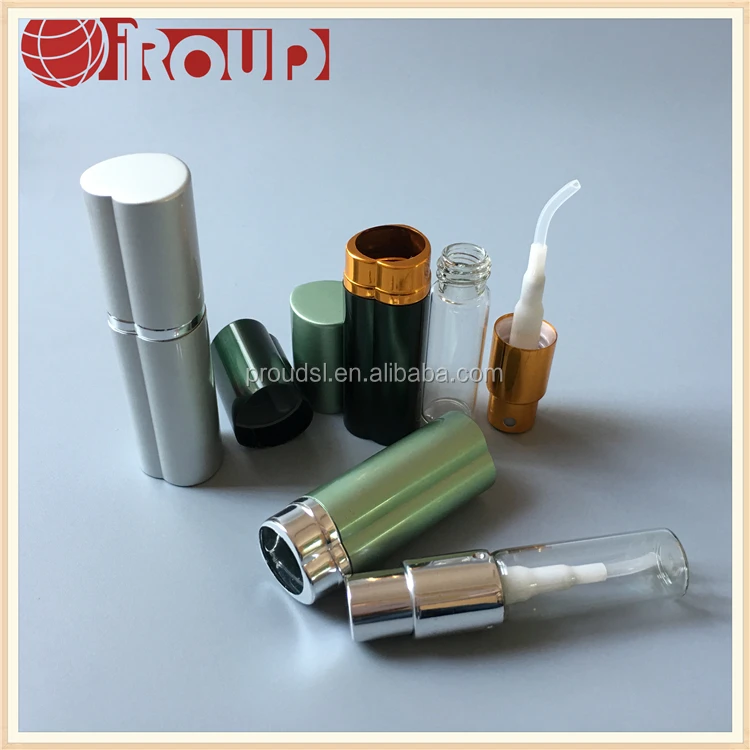 
5ML Aluminum heart shaped mini travel perfume atomizer 