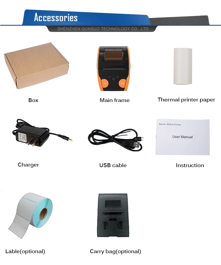 Fast Shipping Mini Mobile Android Bluetooth Thermal Printer Receipt POS Printer with Power display