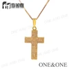 gold plated brass cz micro pave cz diamond cross charm