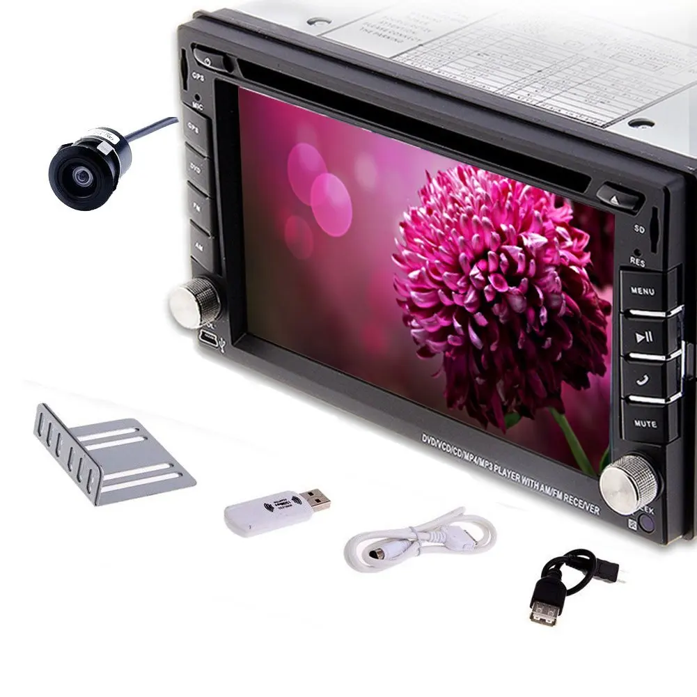 Christmas Sale!!! Player Pupug 2 Din Car VCD GPS Navigation 3G Internet Rear Camera Head Unit Vehicle DVD Player In Dash Radio RDS Stereo Video Electronics Double 2 DIN MP3 Auto Radio vw RDS L
