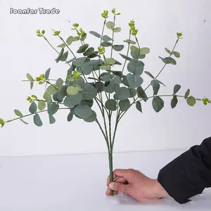 Party home decoration DIY 6Head 50cm Green plastic artificial leaves artificial plants