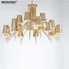 MEEROSEE Luxury Modern Hot Products European Style Multi Layer Gold Chandelier Light With Lampshades For Restaurant MD85529
