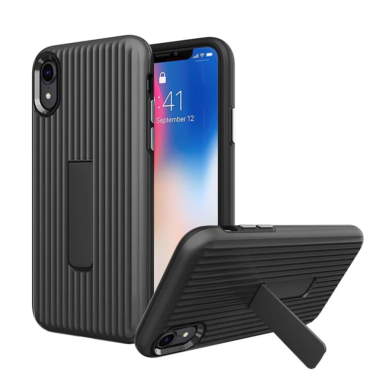 

Full Body custom phone cases cover,2 In 1 tpu+pc with Holder design phone case For iPhone XR, Gold, black, rose gold, silver, dark blue, red