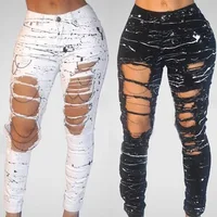 

ZH3049A Ripped Jeans Women Seamless Jeans New Model Jeans Pants