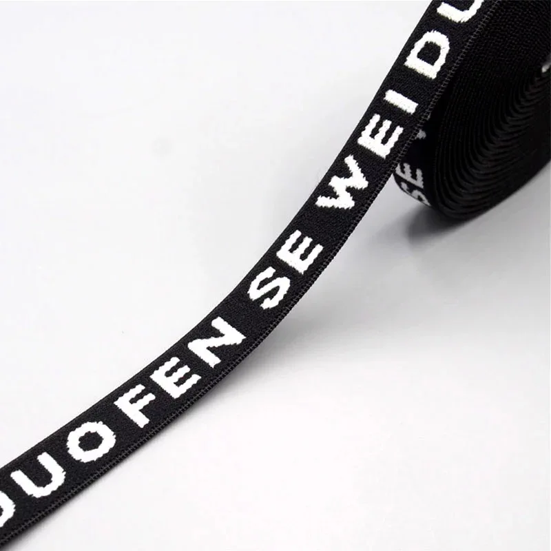 

Quality woven jacquard nylon rubber custom elastic waistband, Black/white/others