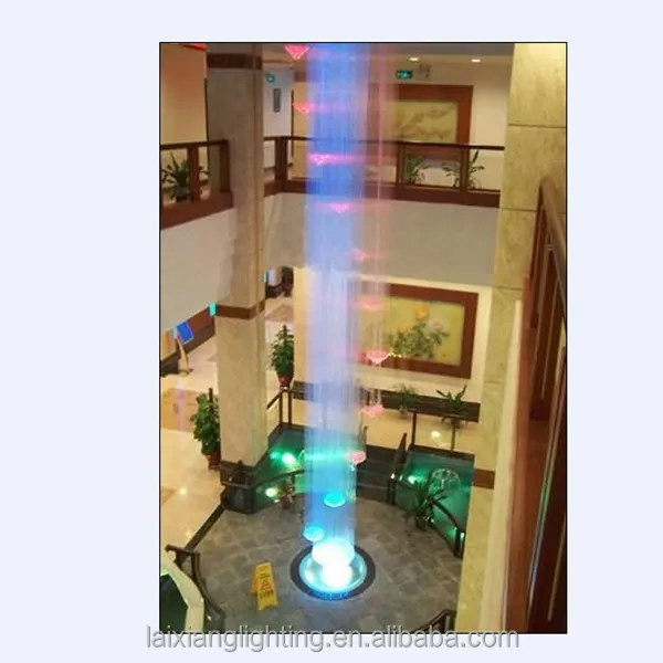 Modern hotel lobby decoration fiber optic chandelier light with k9 crystal with remote control color changing