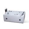 Double 2 people rectangle bathroom bath acrylic massage tub with TV 55" inch popular whirlpools hottub jets shower tap bathtub
