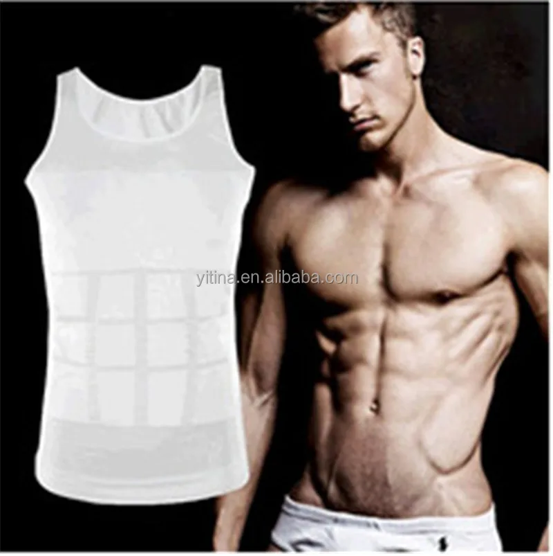 

TV selling Soft Products Seamless Slimming Lift body shaper TV1409 Men Vest, Black;white