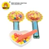 Sun flower shape sour gummy candy with hard candy